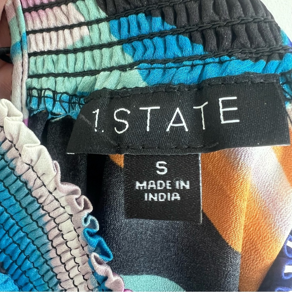 1. State smocked neck sleeveless fit and flare dress - Picture 3 of 4